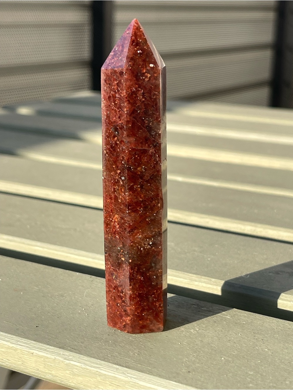 Red Strawberry Quartz Tower